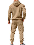 Men's Plus Size Casual Zip-Up Hoodie and Cargo Pants Set thumbnail 4
