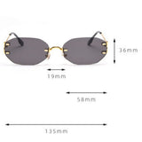 Rimless Oval Sunglasses with Gold Frame thumbnail 8