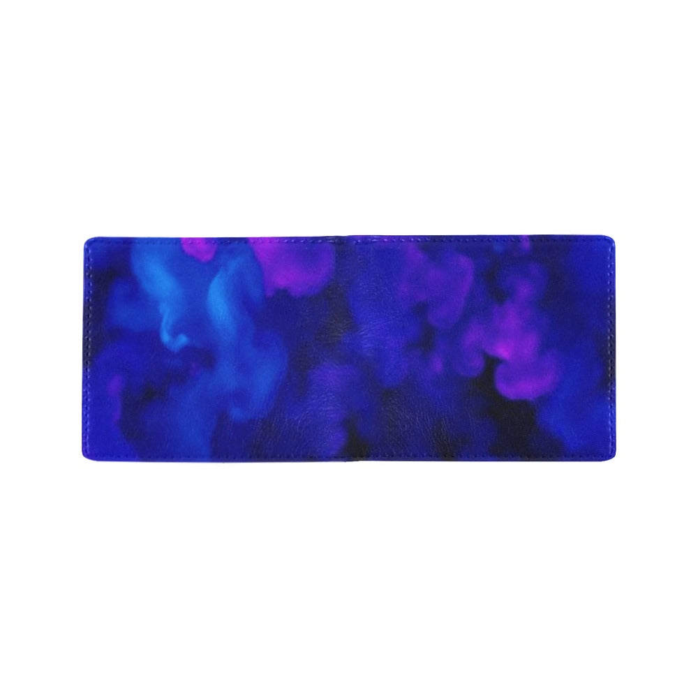 Bifold Stylish Wallet – Purple & Blue Abstract Design