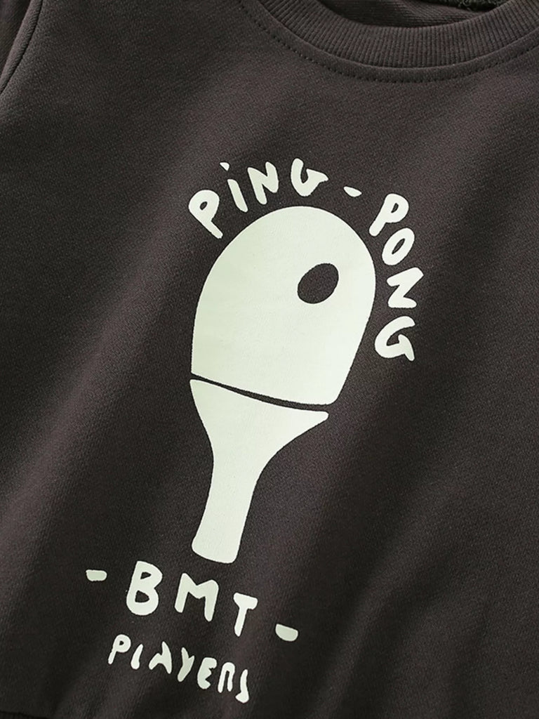 Children's Ping-Pong Graphic Casual Sweatshirt