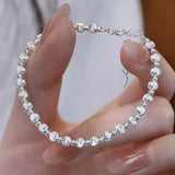 925 Sterling Silver Beaded Bracelet thumbnail 4