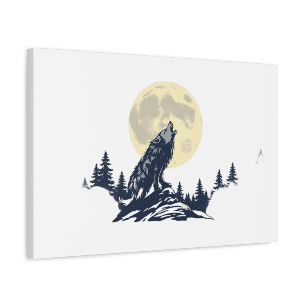 Howling Wolf Moon Matte Canvas Wall Art — Stretched 1.25"