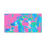 Neon Splash Abstract Canvas Print – Bright Pink & Aqua Modern Wall Art thumbnail 6