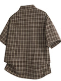 Men's Plus Size Plaid Short Sleeve Shirt thumbnail 2