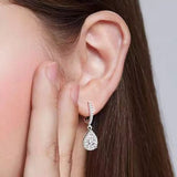 1 Carat 925 Sterling Silver Moissanite Hoop Teardrop Earrings thumbnail 4