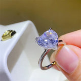 5 Carat 925 Sterling Silver Moissanite Heart Shape Ring thumbnail 4