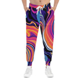 Psychedelic Swirl Joggers — Vibrant All-Over Print Athletic Pants thumbnail 3