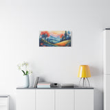 Watercolor Mountain Landscape Canvas Print — Stretched Matte Wall Art thumbnail 7