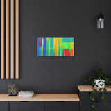 Abstract Rainbow Blocks Matte Canvas Print thumbnail 58