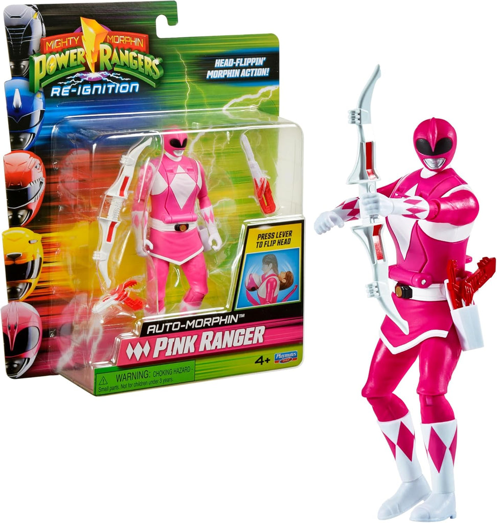 Mighty Morphin Power Rangers Re-Ignition Auto-Morphin Action Figures – Black Ranger, Red Ranger, Goldar, Rita Repulsa & Putty Patroller