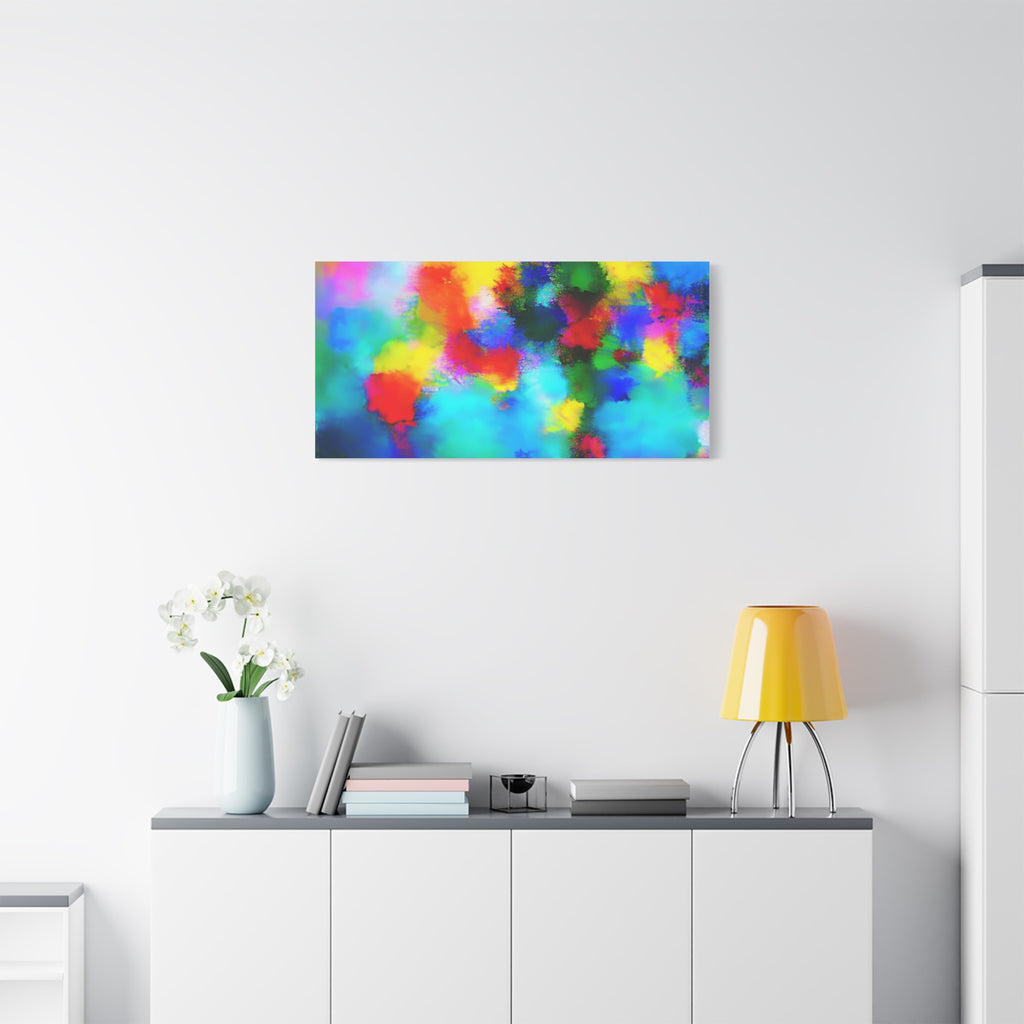 Abstract Rainbow Splash Matte Canvas Print