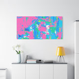 Neon Splash Abstract Canvas Print – Bright Pink & Aqua Modern Wall Art thumbnail 96