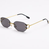 Rimless Oval Sunglasses with Gold Frame thumbnail 1
