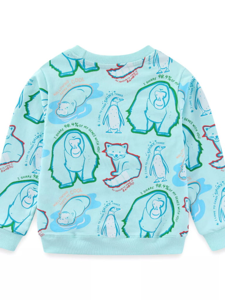 Children's Animal Print Crew Neck Sweatshirt