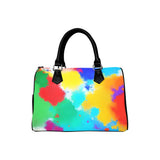 Abstract Art Barrel Type Handbag – Canvas & PU Leather Printed Handbag thumbnail 1
