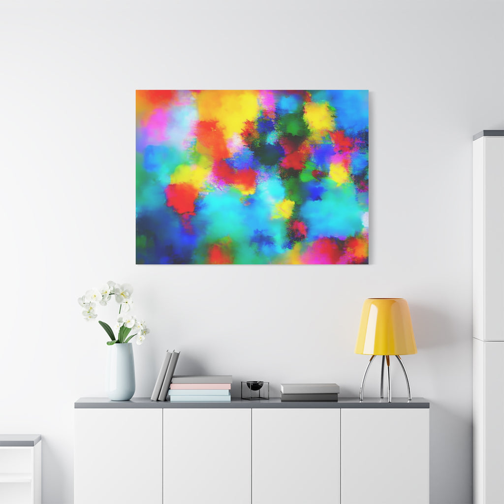Abstract Rainbow Splash Matte Canvas Print
