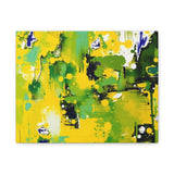 Abstract Green & Yellow Matte Canvas Print – Vibrant Modern Wall Art thumbnail 4
