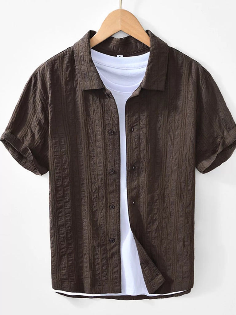 Men's Plus Size Button Up Short Sleeve Shirt