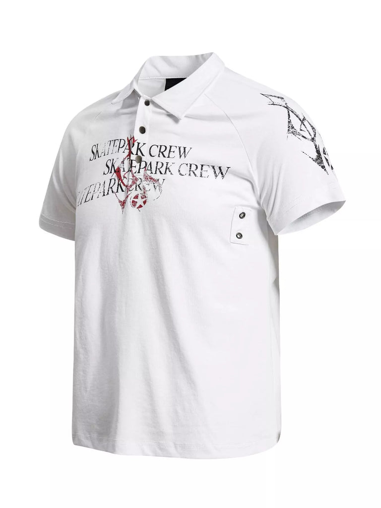 Men's Letter Short Sleeve Polo