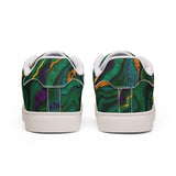 Low-Top Sneakers — Green Marble Swirl Leather Design thumbnail 6