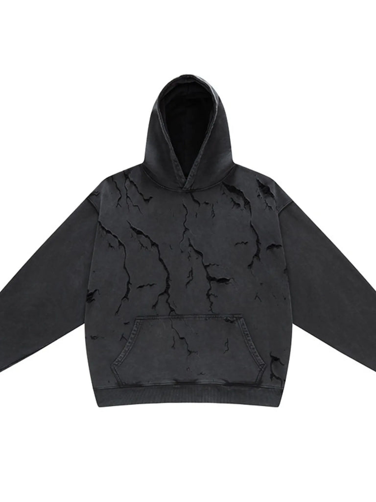 Men's Distressed Long Sleeve Hoodie