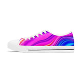 Colorwave Women's Low Top Sneakers — Vibrant Pink & Blue Abstract Print thumbnail 3