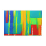 Abstract Rainbow Blocks Matte Canvas Print thumbnail 12