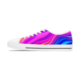 Colorwave Women's Low Top Sneakers — Vibrant Pink & Blue Abstract Print thumbnail 5