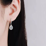 1 Carat 925 Sterling Silver Moissanite Hoop Teardrop Earrings thumbnail 5