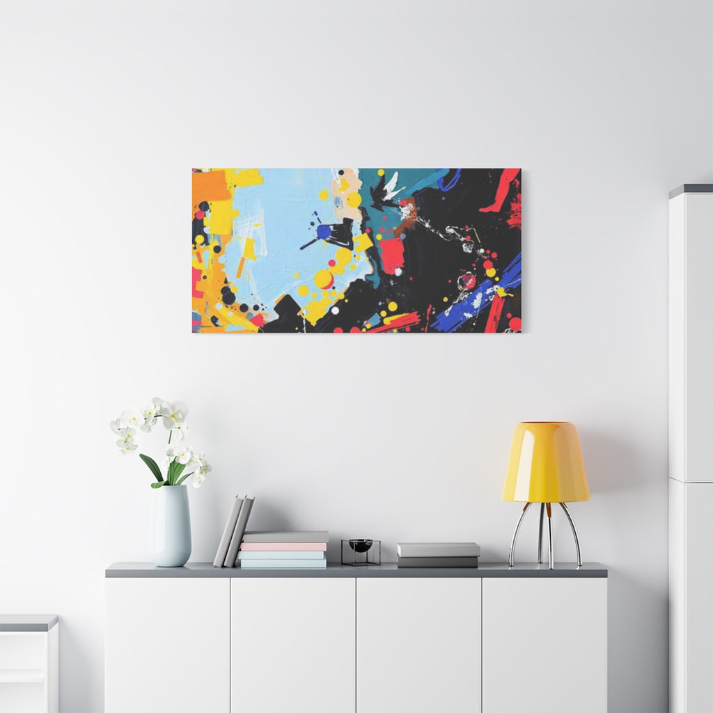 Abstract Color Splash Matte Canvas Print — Modern Stretched Wall Art