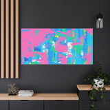 Neon Splash Abstract Canvas Print – Bright Pink & Aqua Modern Wall Art thumbnail 97
