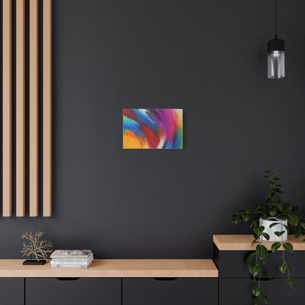 Abstract Rainbow Swirl Matte Canvas Print (Stretched)