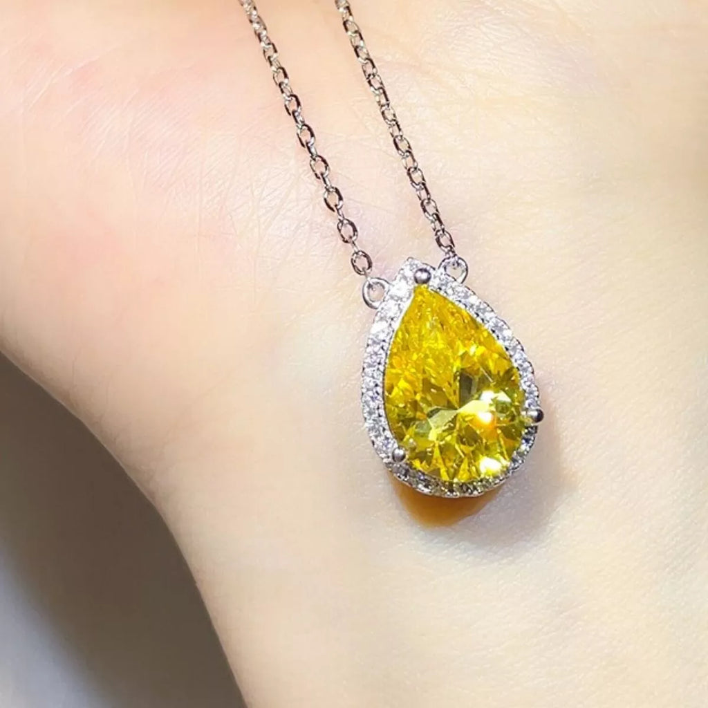 5 Carat 925 Sterling Silver Moissanite Pendant Necklace