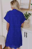 Solid Color Eyelet Embroidered T Shirt Mini Dress thumbnail 4