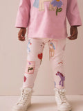 Children's Unicorn & Floral Print Leggings thumbnail 1