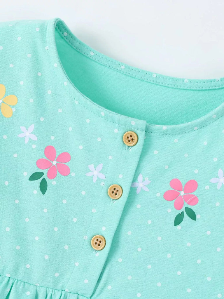 Children's Bunny Print Button Detail Dress