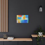 Abstract Color Field Matte Canvas Print — Vibrant Blue, Yellow & Red Stretched Wall Art thumbnail 49