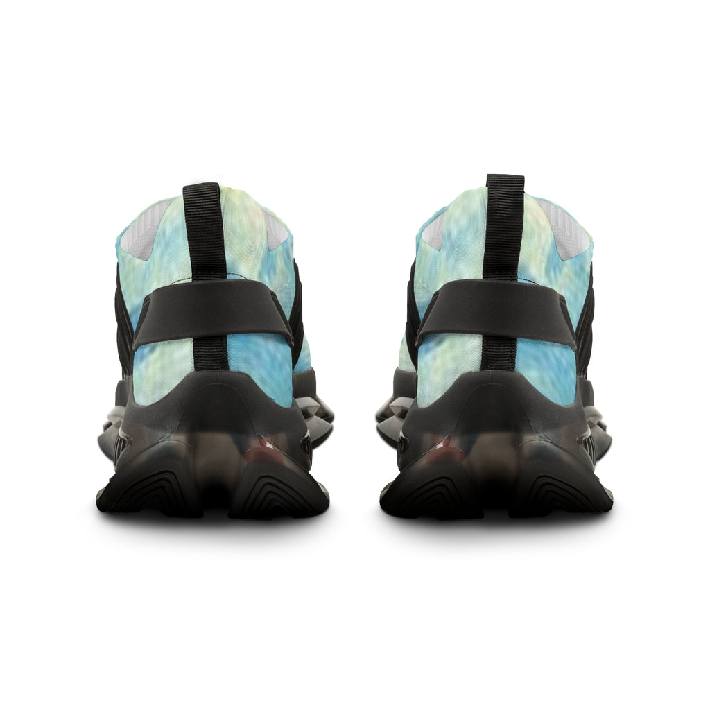 Mesh Sneakers — Aqua Tie-Dye Athletic Shoes for Men