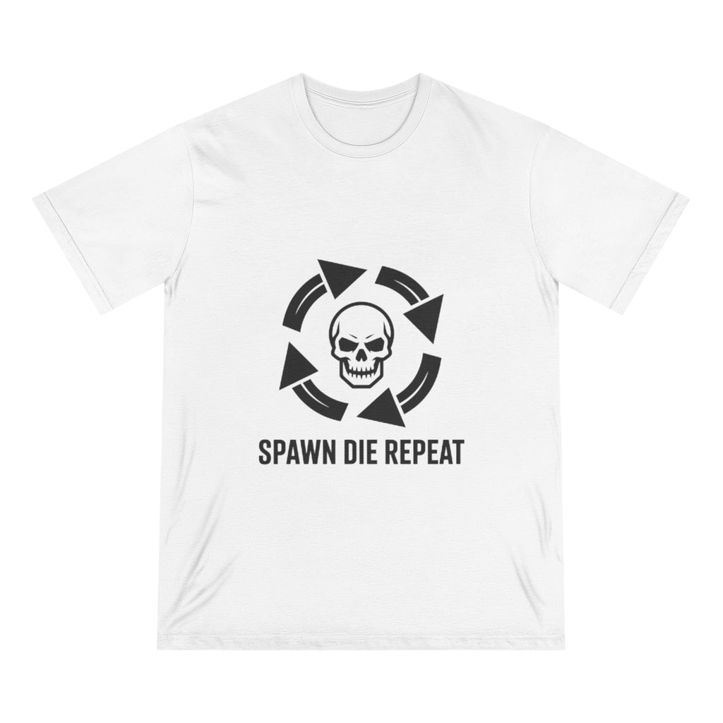 Spawn Die Repeat T-Shirt — Gamer Skull Respawn Graphic Tee