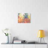 Abstract Colorful Brushstroke Matte Canvas Wall Art – Vibrant Orange & Green Stretched Print thumbnail 7