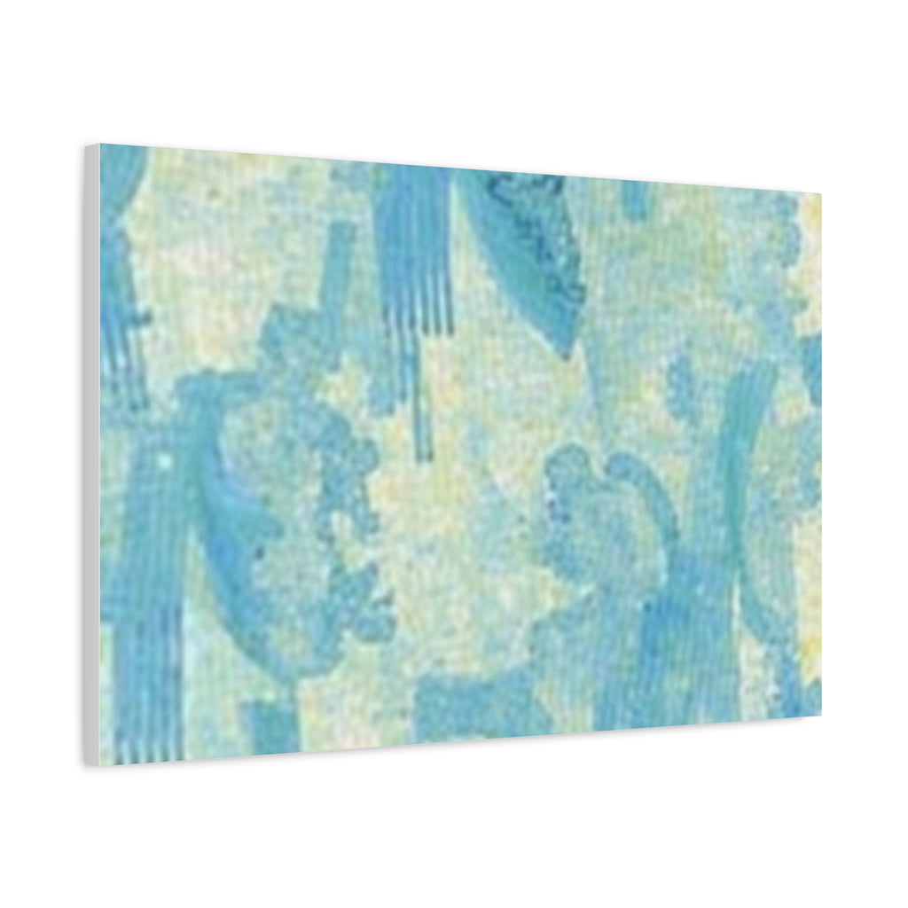 Abstract Aqua Brushstroke Canvas Print — Coastal Blue Wall Art