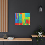 Abstract Rainbow Blocks Matte Canvas Print thumbnail 64
