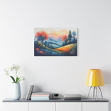 Watercolor Mountain Landscape Canvas Print — Stretched Matte Wall Art thumbnail 19