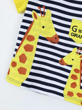Children's Giraffe Embroidered Striped T-Shirt thumbnail 4