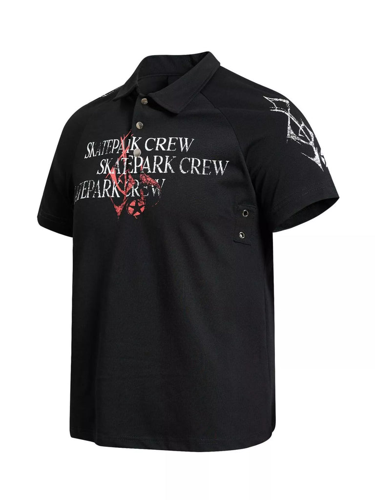 Men's Letter Short Sleeve Polo