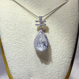 3 Carat 925 Sterling Silver Moissanite Pendant Necklace thumbnail 3