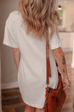 Drop Shoulder Crew Neck Shift T Shirt Dress thumbnail 2