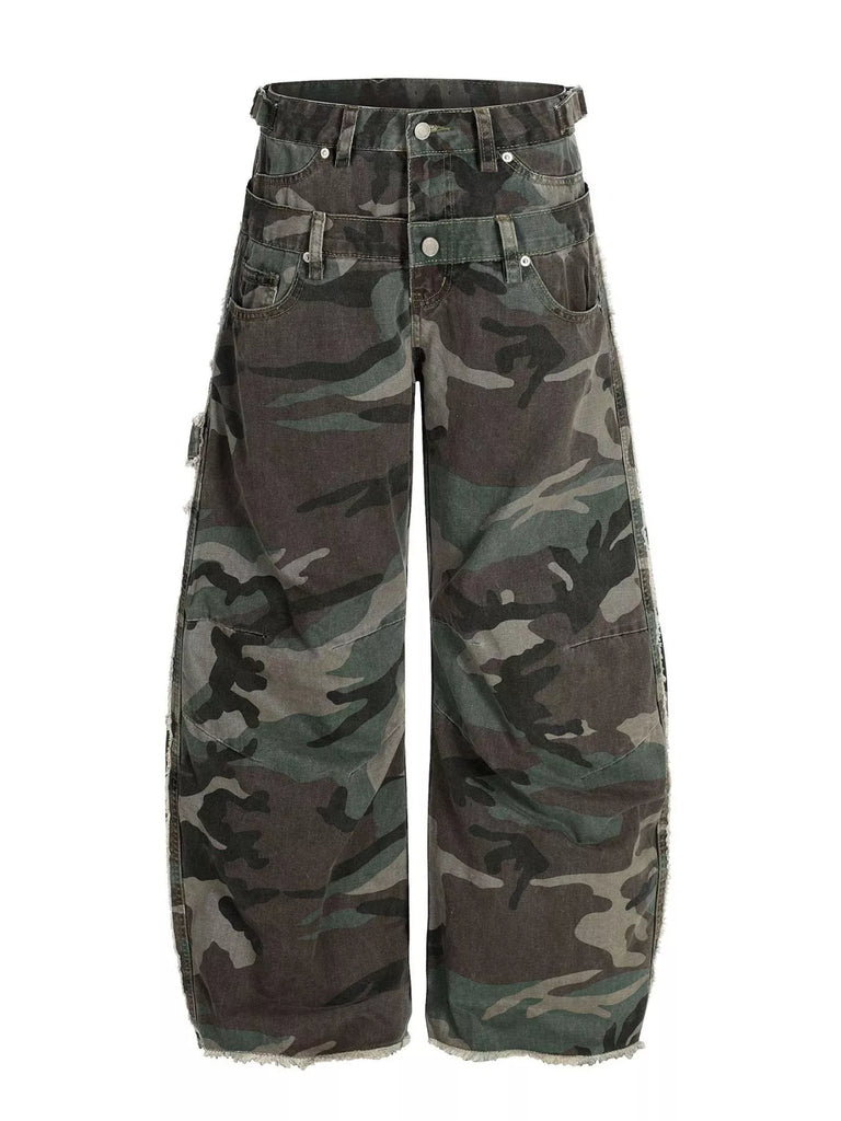 Men's Camouflage Wide-Leg Pants