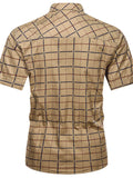 Men's Plus Size Casual Plaid Short-Sleeve Shirt thumbnail 2