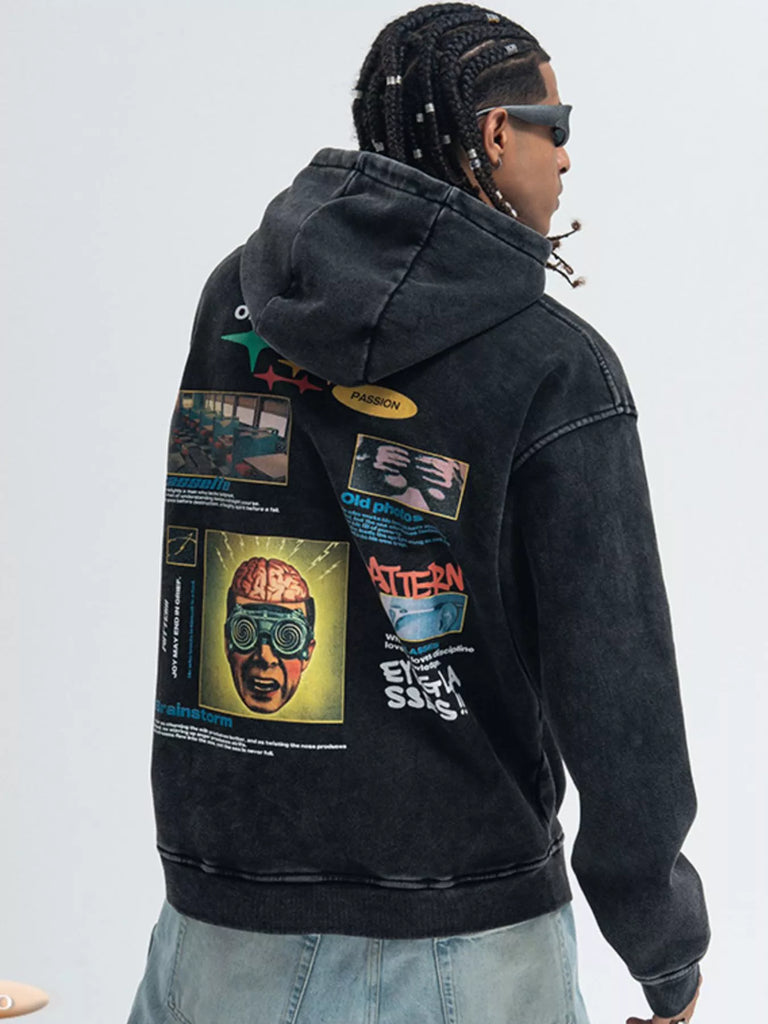 Men's Graphic Back Long Sleeve Hoodie